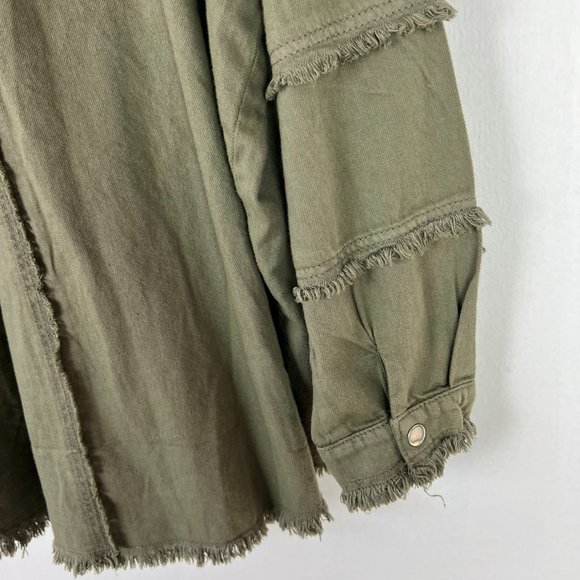 NWT Elan Studded Cotton Demi Jacket Olive Green Lightweight Size Medium M N2193 - Picture 16 of 16